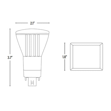 LED PL Retrofit Lamp, G24q 4 Pin/V, 950 Lumens, Vertical